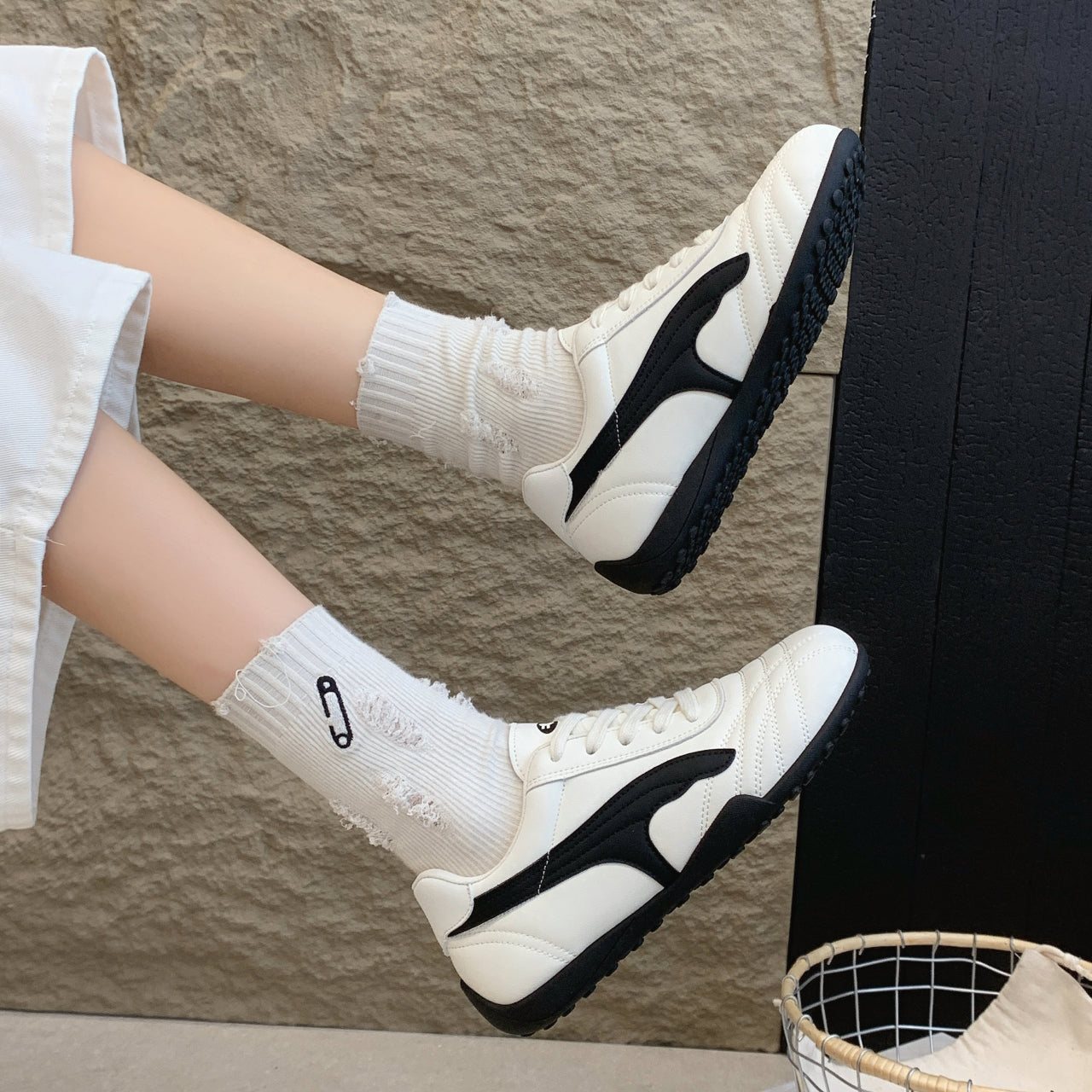 Automne Arrivées Rond Toe Retro Allemand Trainer Chaussures