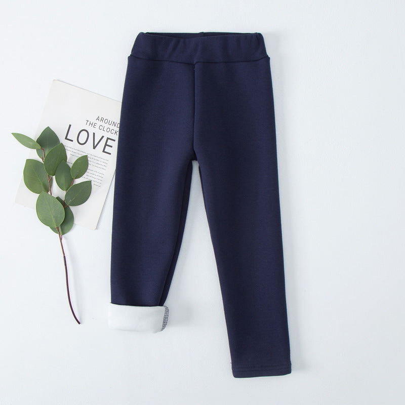 Pantalons occasionnels pour enfants doublés de polaire