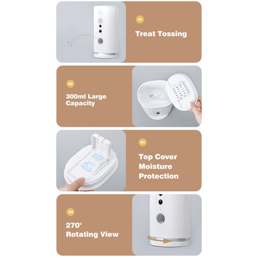 Smart WiFi Automatic Pet Feeder avec 270 caméra tournante