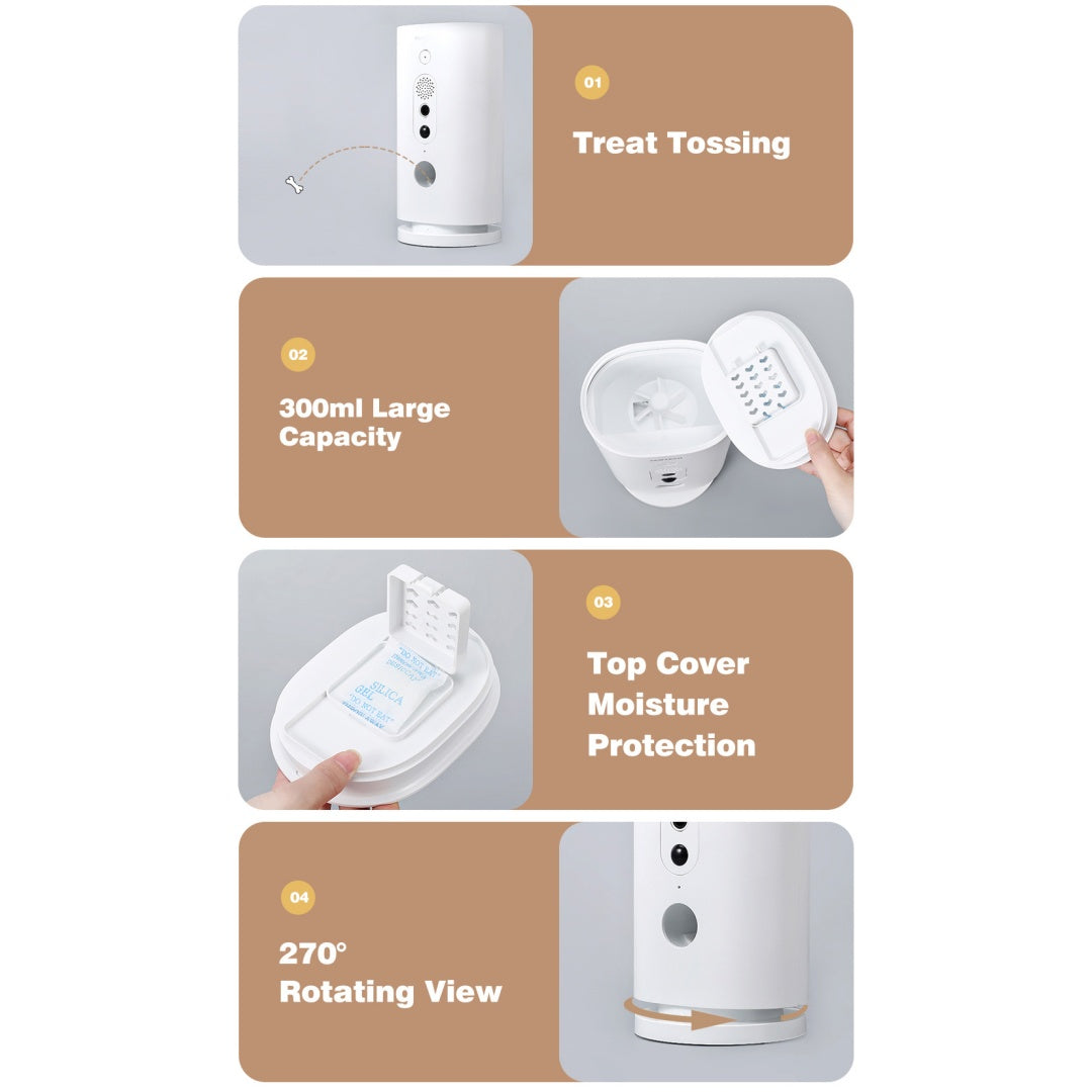 Smart WiFi Automatic Pet Feeder avec 270 caméra tournante