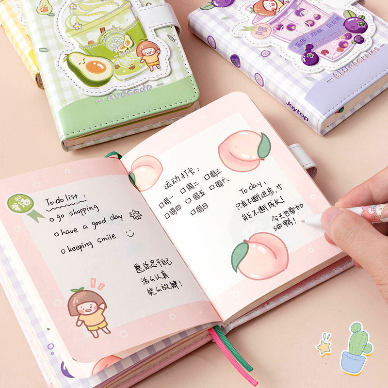 Boucle magnétique mignon carnet de notes fille coeur livre de main