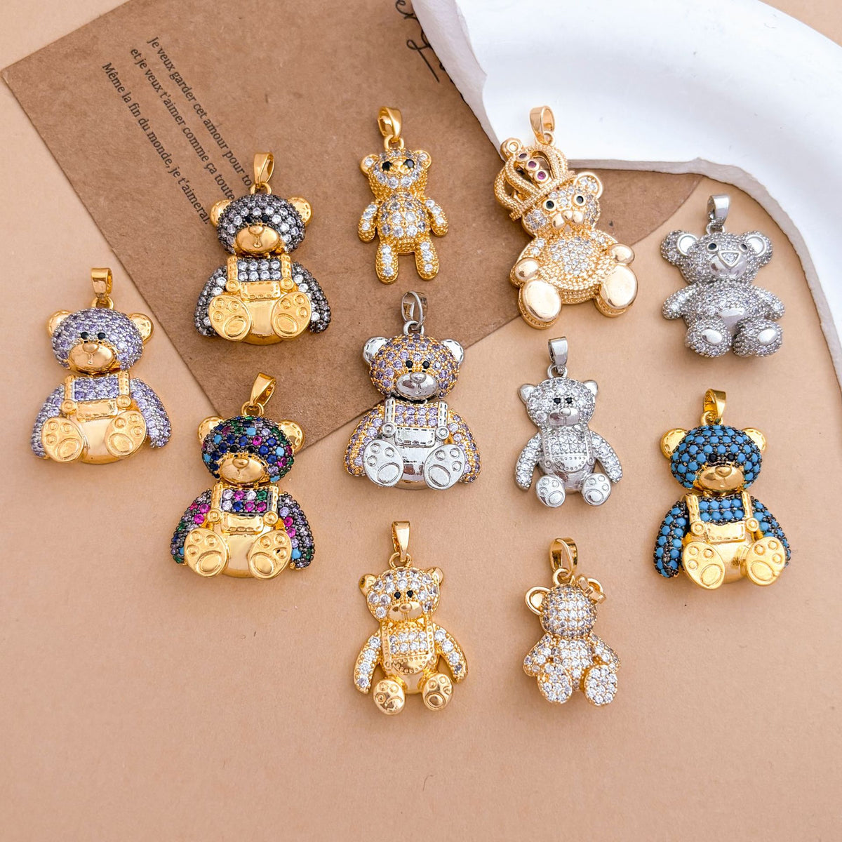 Pendentif et accessoires pour bijoux pour petits ours mignons