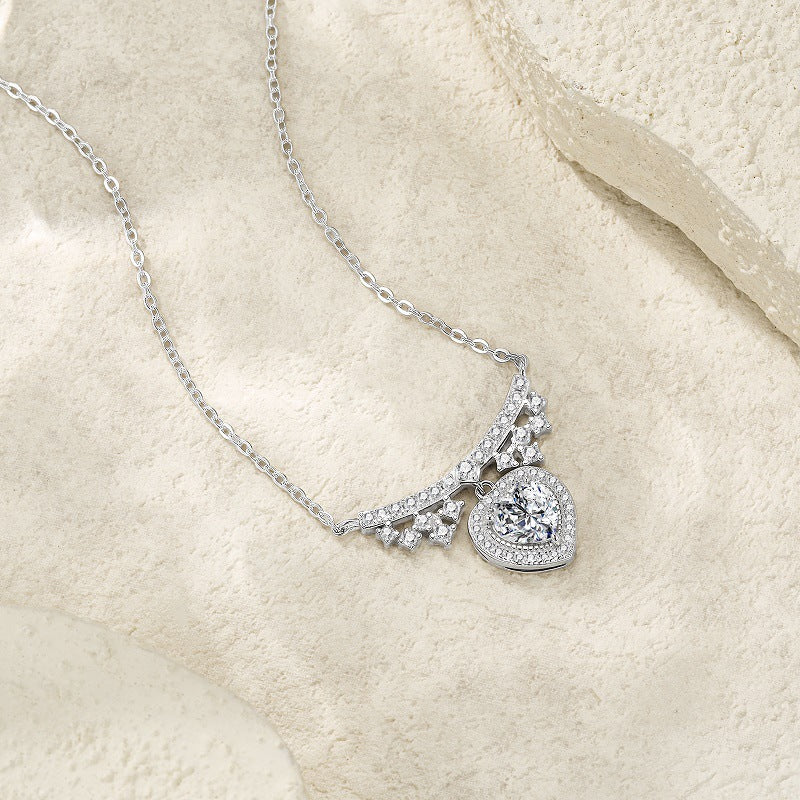 S925 Collier en moïsanite en argent sterling