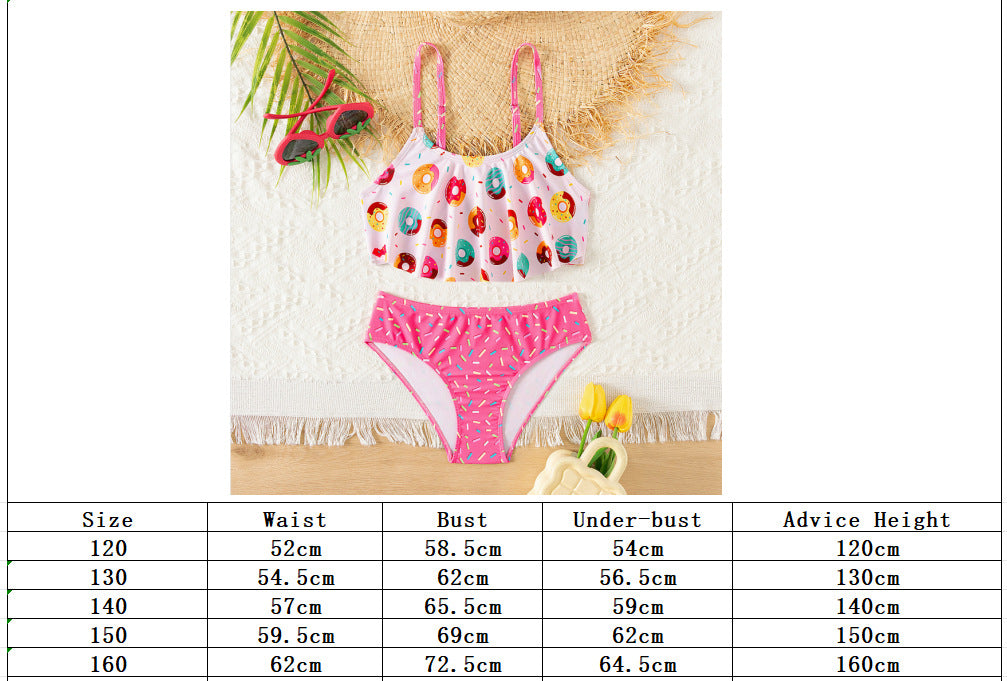 Amazon TEMU Maillot de bain deux-pièces pour filles Donut Contraste Couleur Nouveauté Maillot de bain