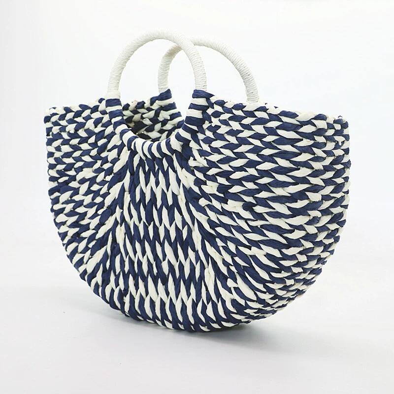 Sac à bandoulière tissé à la main avec double paille