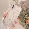 Petit étui de téléphone souple transparent Floral