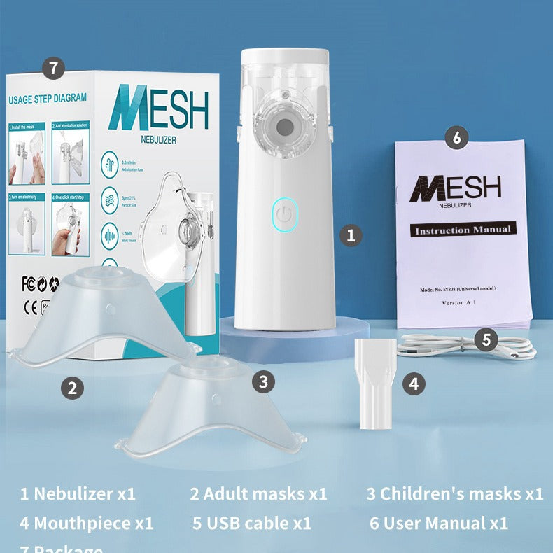 Nébuliseur portatif médical domestique Enfants Mute bilatéral Ultrasonic Micro-gri