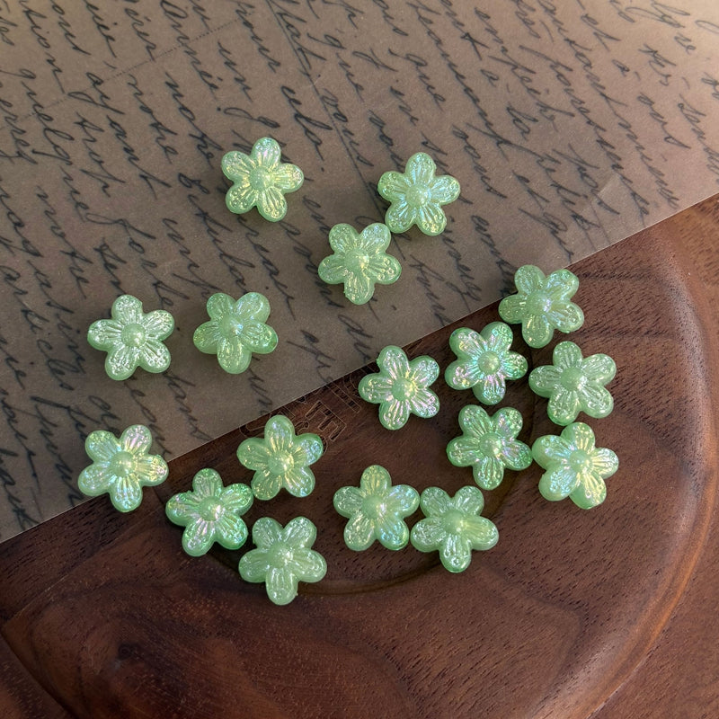 10mm couleur mixte perles de fleurs acryliques cinq-pieds
