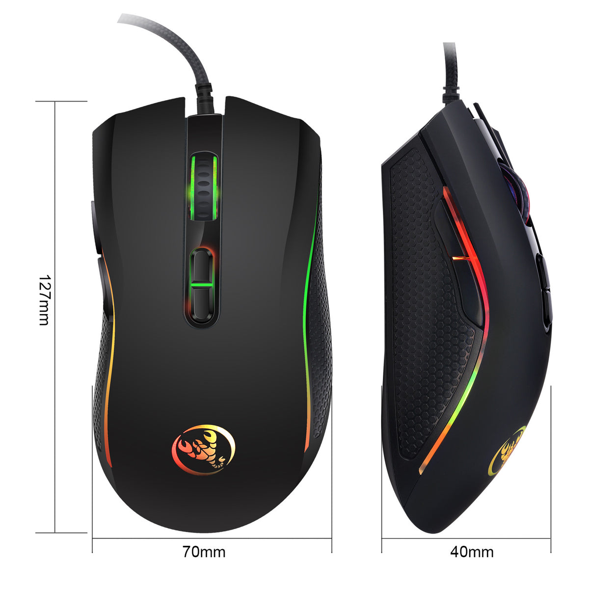 Keyboard and mouse combo white backlight mixed color black