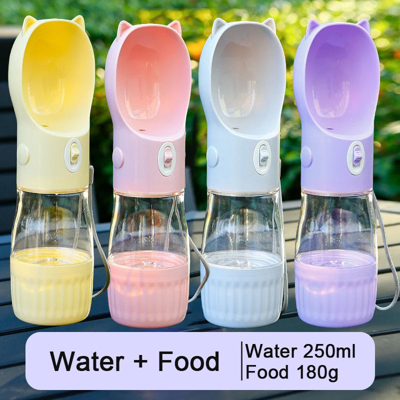 2 en 1 Bouteille d'eau pour chien portable pour petits grands chiens Chat extérieur puppy à l'épreuve des fuites