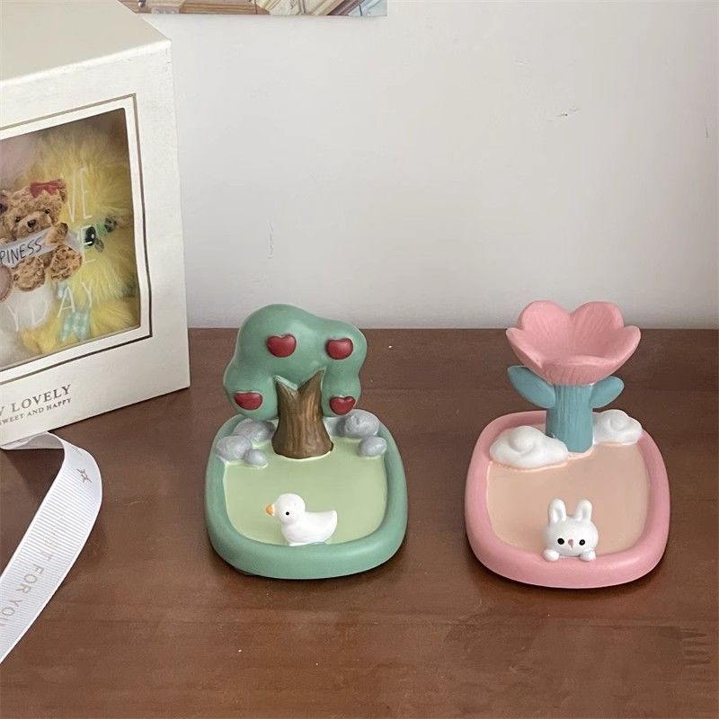 Support téléphonique mignon Tulip Rabbit Resin