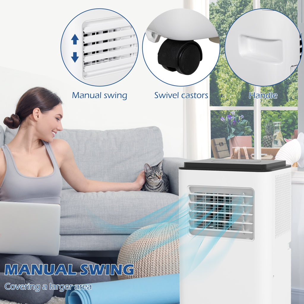 10,000 BTU Moible Climatiseur 440 Sq. Ft., ventilateur déshumidificateur sommeil automatique avec minuteur 24H