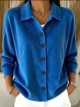 Veste à manches longues de cardigan polyvalente à bouton côtelé femme Anno