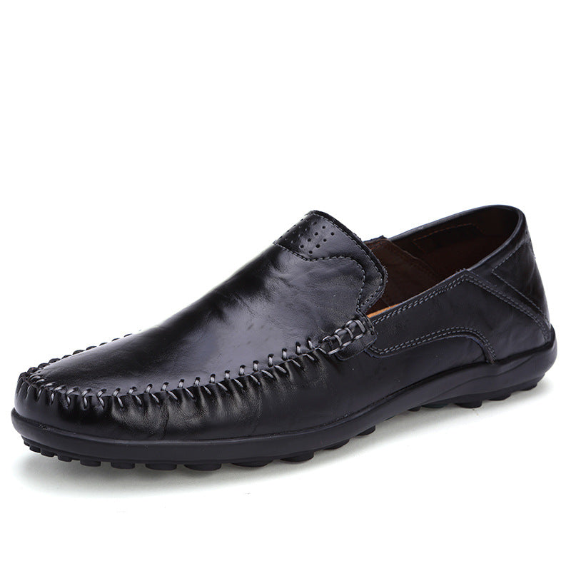 Chaussures en cuir casual homme Léger et polyvalent orteil rond de style britannique