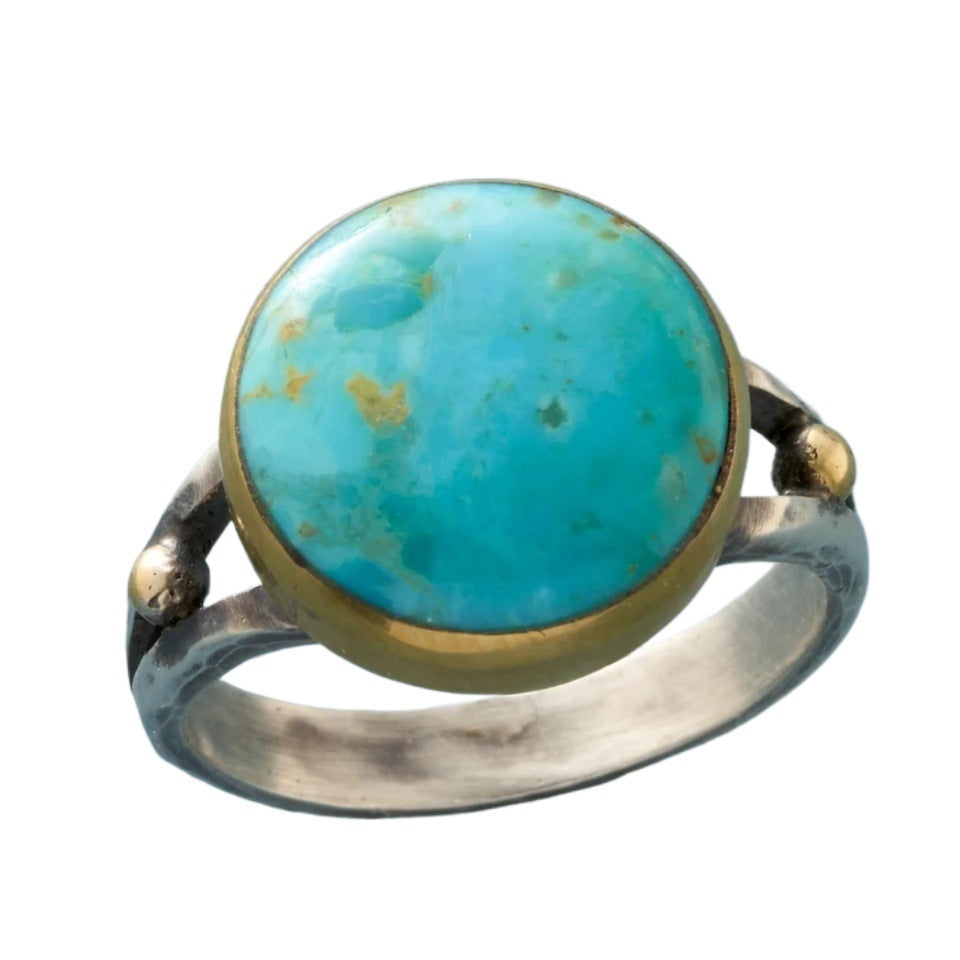 Ring casual vert turquoise rétro pour femmes