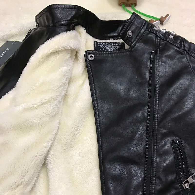 Veste en cuir casual de mode pour garçons