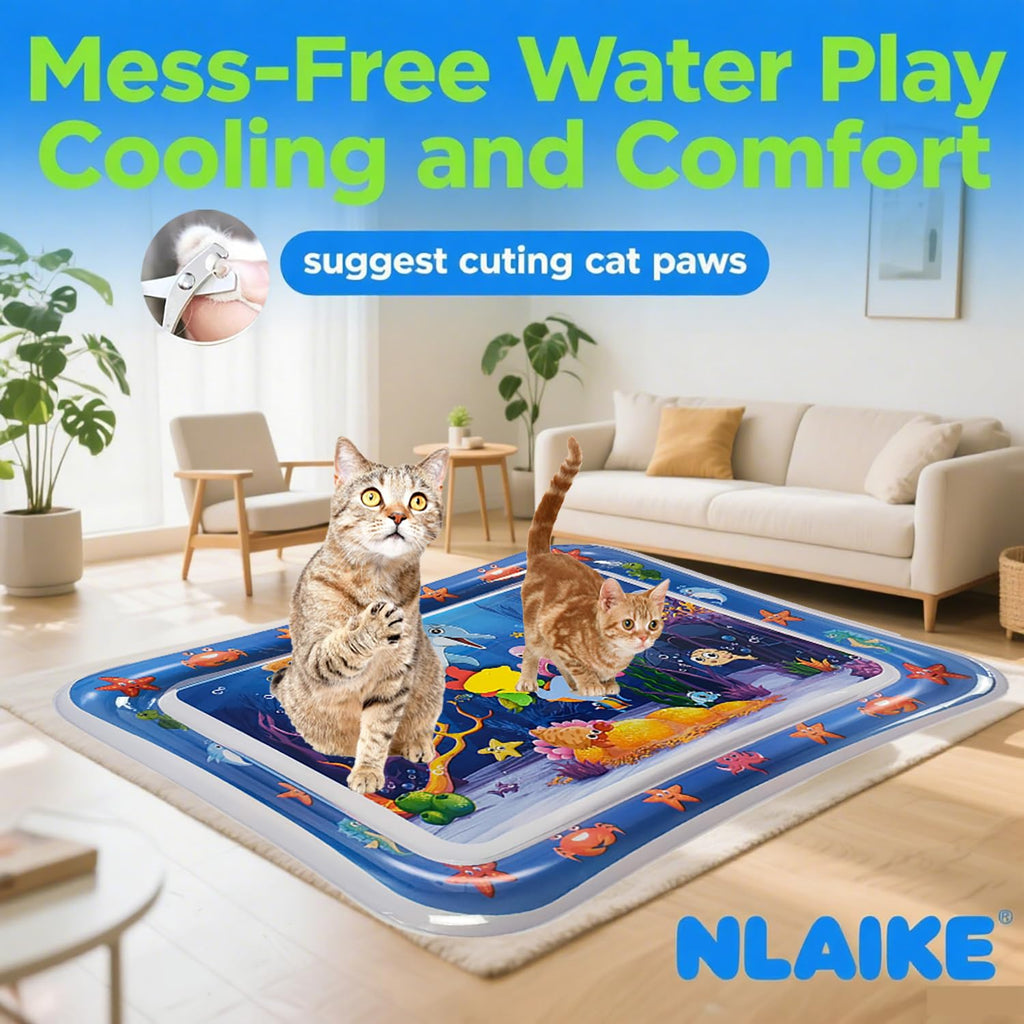 Tapis d'eau pour chats épais 2 pièces