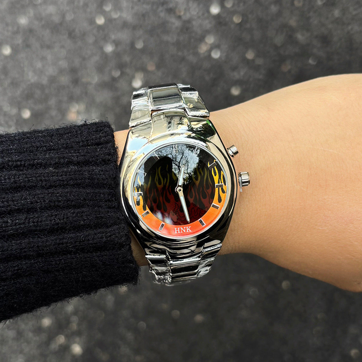Montre pour hommes Creative Dynamic Flame inspirée de Y2K