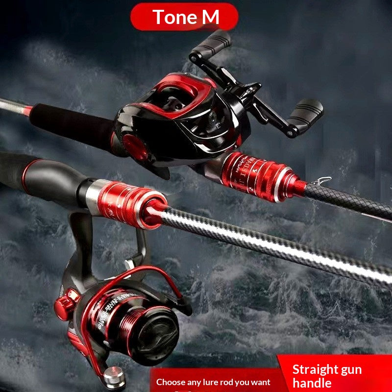 Poignée de bobine simple Spinning Rod de pêche avec une poignée droite et une bobine de baitcasting