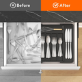 Argenterie extensible Organisateur Plateau d'Utensile en plastique pour tiroir de cuisine BPA Flatware gratuit