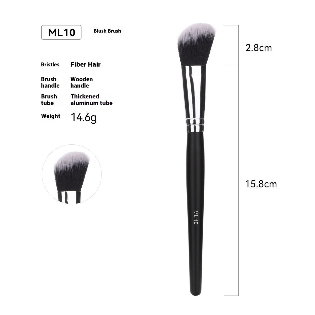 Vente Amazon Can Bulk 32 PCs Brush Suit Brush simple maquillage Sac en cuir avec poignée en bois
