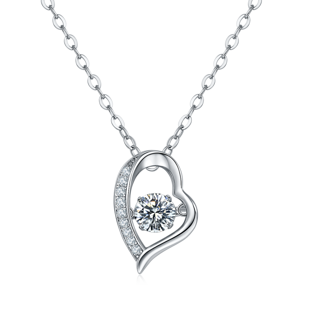 S925 Argent Sterling 0.5ct D Couleur VVS1 Moissanite Collier ouvert 45cm Platine