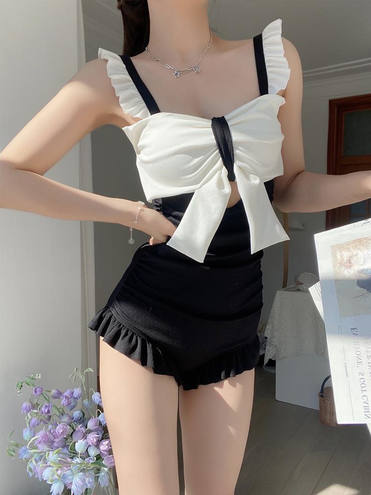 Un-pièce maillot de bain pour femme style japonais fraîche Pure Couverture de desire Belly et haute coupe