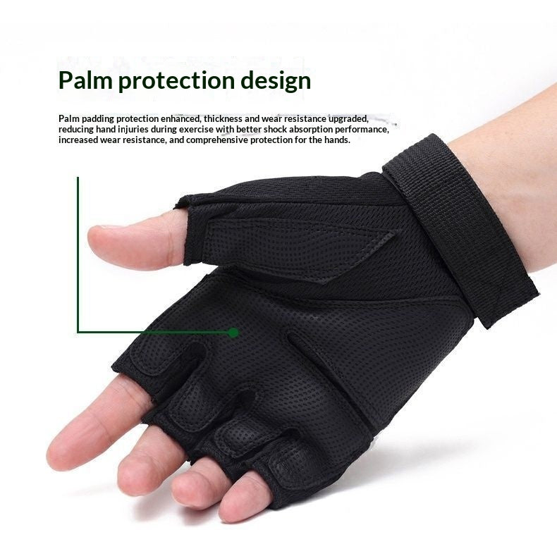Style étudiant Gants à moitié doigt pour les hommes fitness en plein air et conception sans doigt de vélo