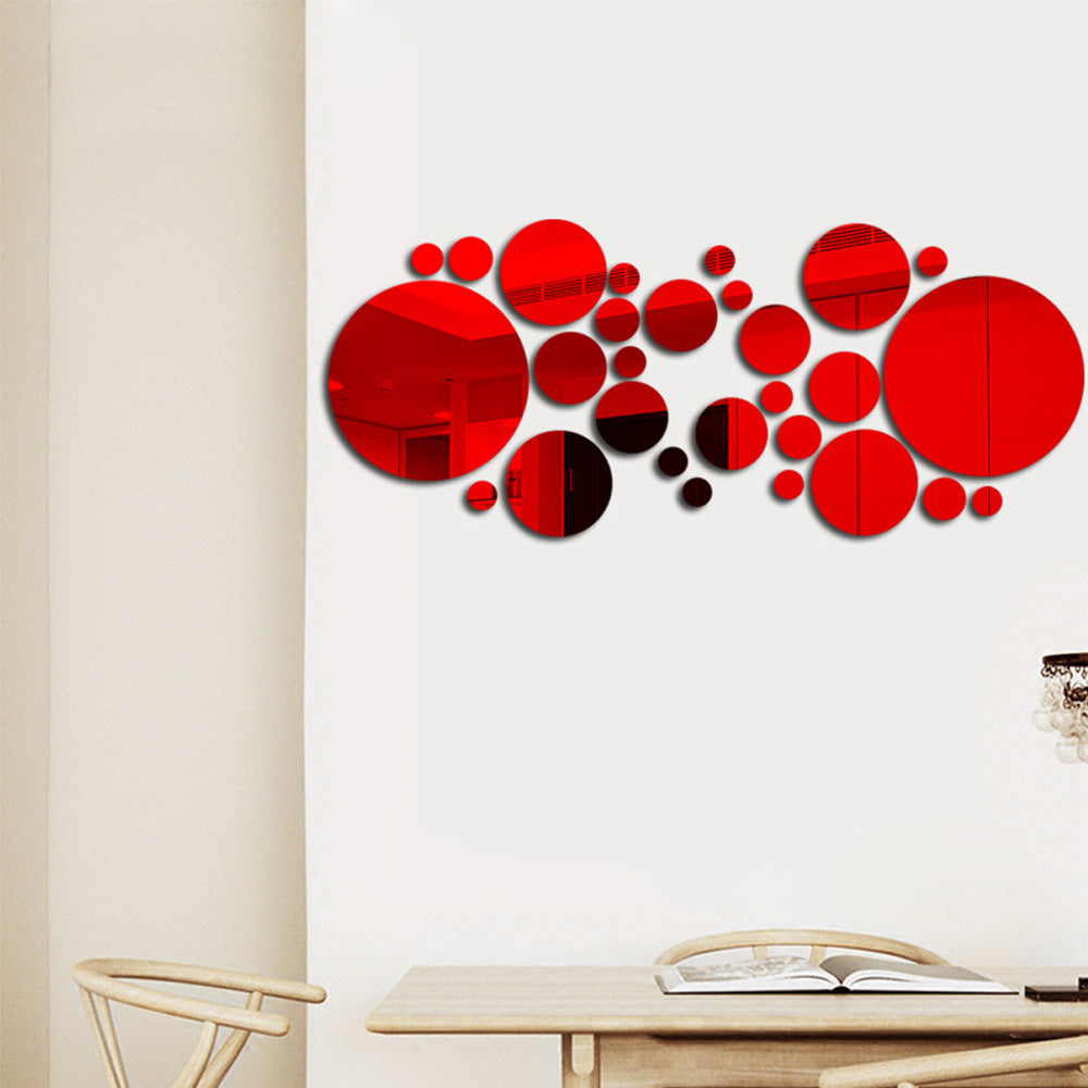 Grand et petits cercles Miroir Sticker 3D Stéréo Décoration murale acrylique