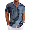 Chemise à manches courtes à manches courtes imprimées 3D de taille européenne pour homme Casual Slim-fit Beach