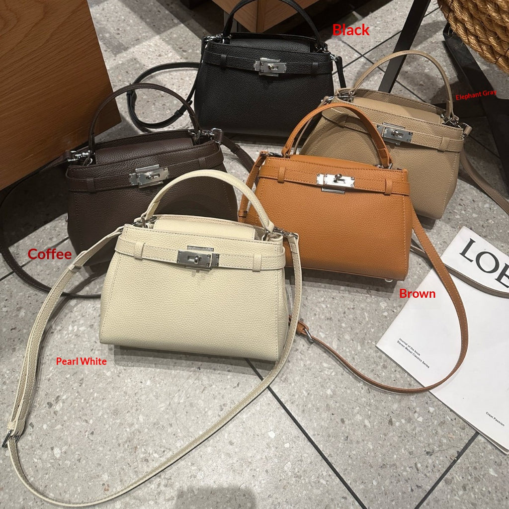 Sac en cuir Kelly Style simple haut de gamme premier-layer Cowhide Petit sac carré