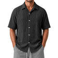 Chemise casual à manches courtes avec impression d'arbre de coco 3D