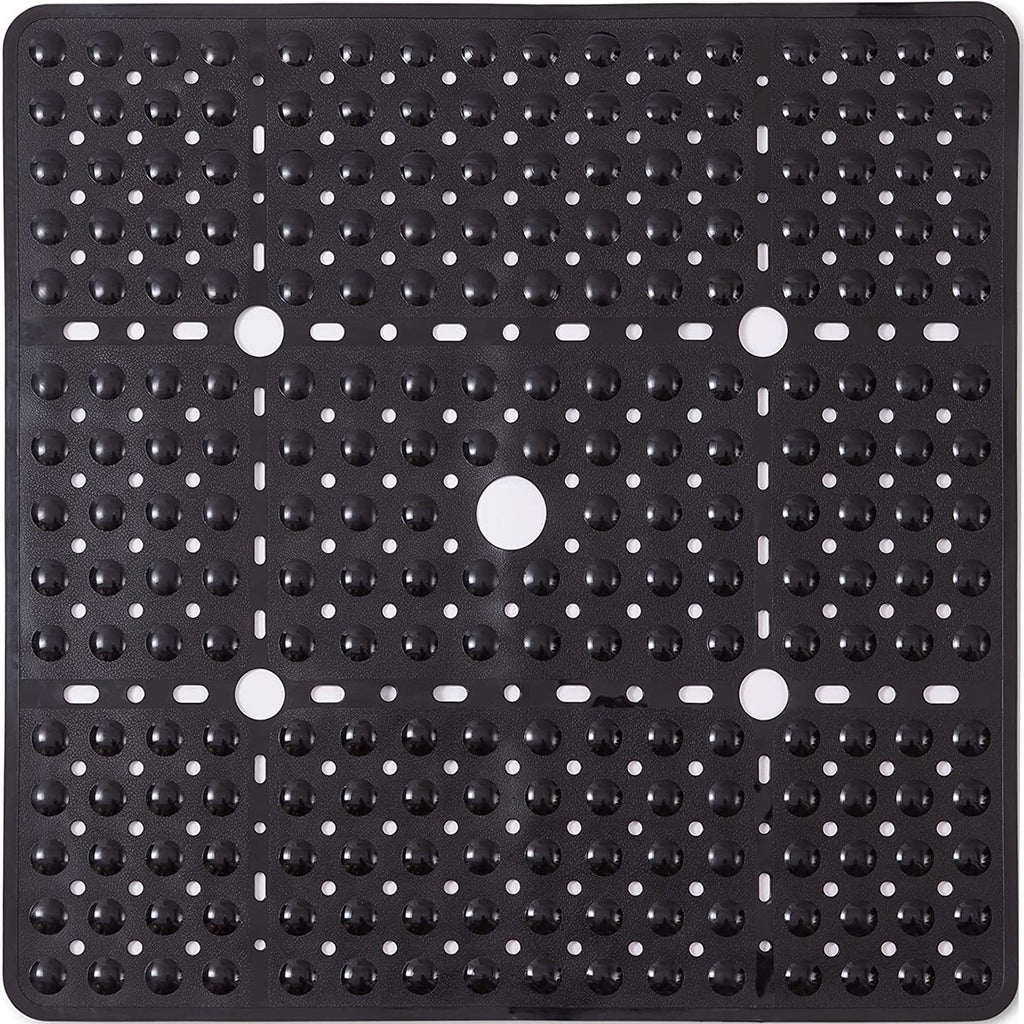 Tapis de salle de bain carré anti-dérapant Rug Toilette Suction-tasse Pad pied avec trous de drainage