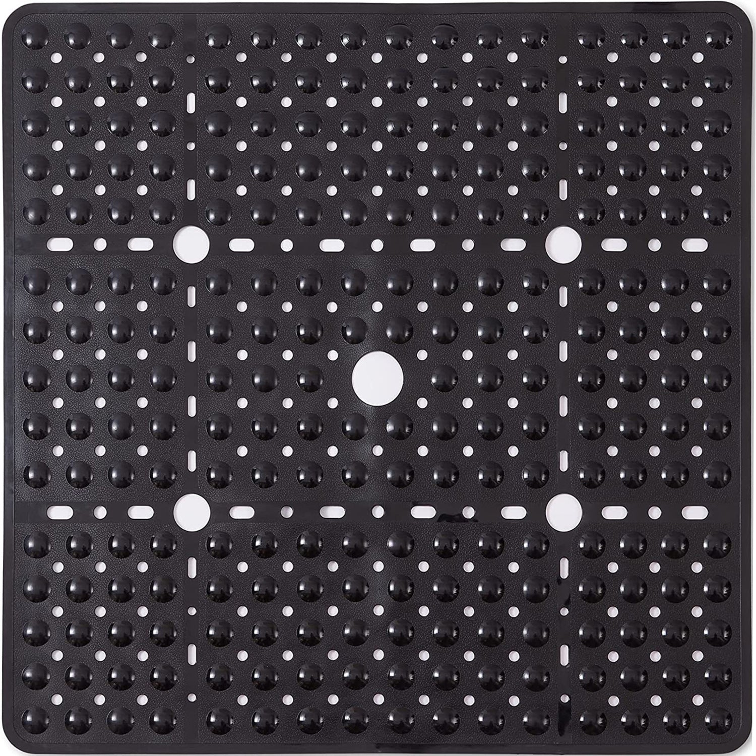Tapis de salle de bain carré anti-dérapant Rug Toilette Suction-tasse Pad pied avec trous de drainage