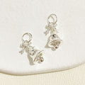 Protégeant les couleurs 14K Gold Inlaid Zircon coeur Bow de Noël et pendentif Bell