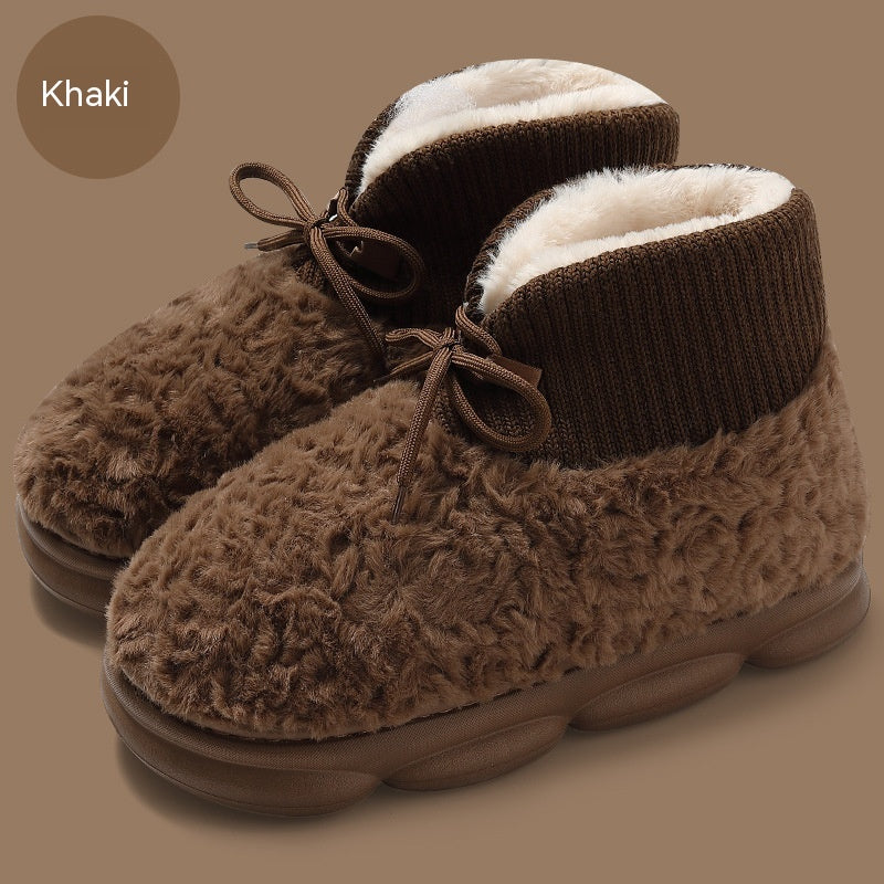 Bottes de neige Outer Wear En peluche coton rembourré Chaussures Poop Feeling Hiver Accueil Non-dérapant