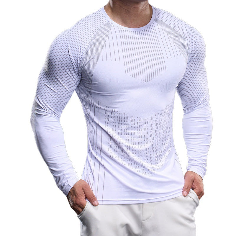 T-shirt en soie glacée à manches longues pour hommes