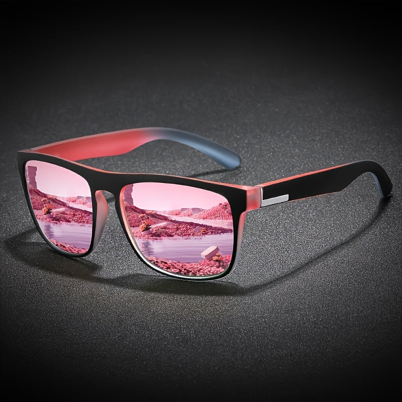 4 Pack Hommes Lunettes de soleil carrées Set Miroir réfléchissant Verre Protection UV400 Lunettes de soleil Ligh