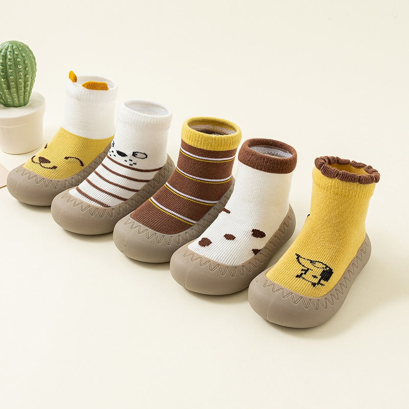 Chaussettes pour enfants à semelle épaisse Chaussures d'intérieur pour bébés