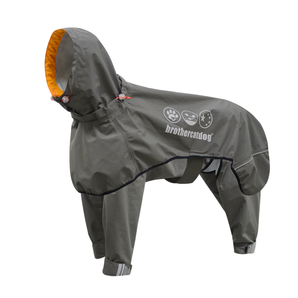 Poncho imperméable moyen grand chien à quatre pattes