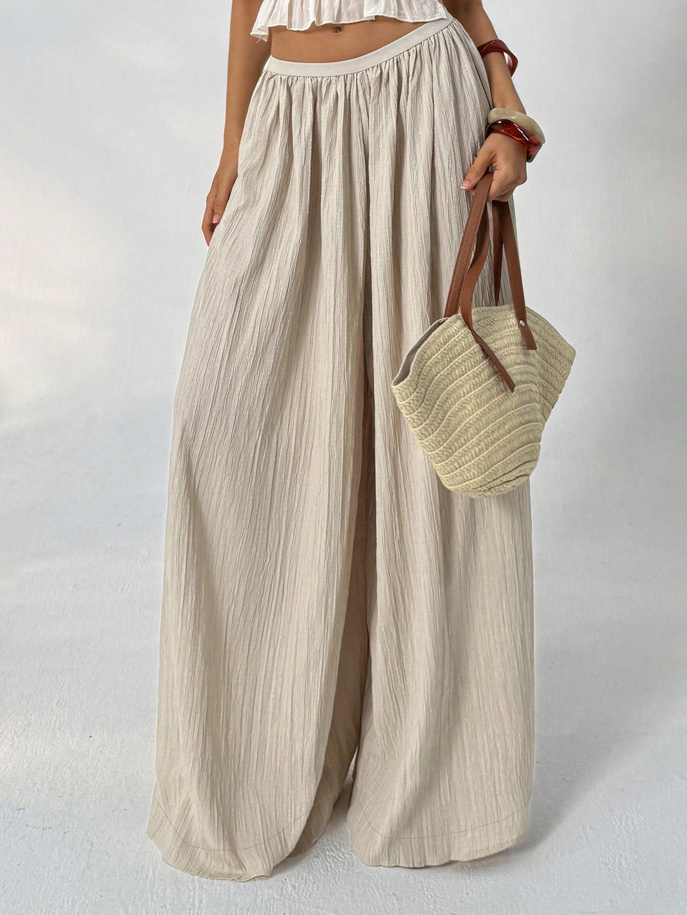 European And American Cross Border Amazon Mode Femmes Elastic Casual Couleur Solide Long