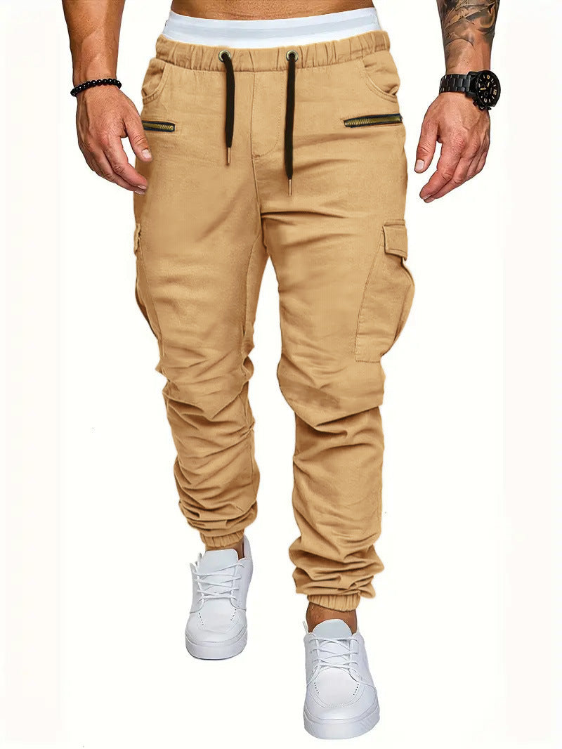 Pantalons de fret occasionnels multi-poches pour hommes avec des menottes