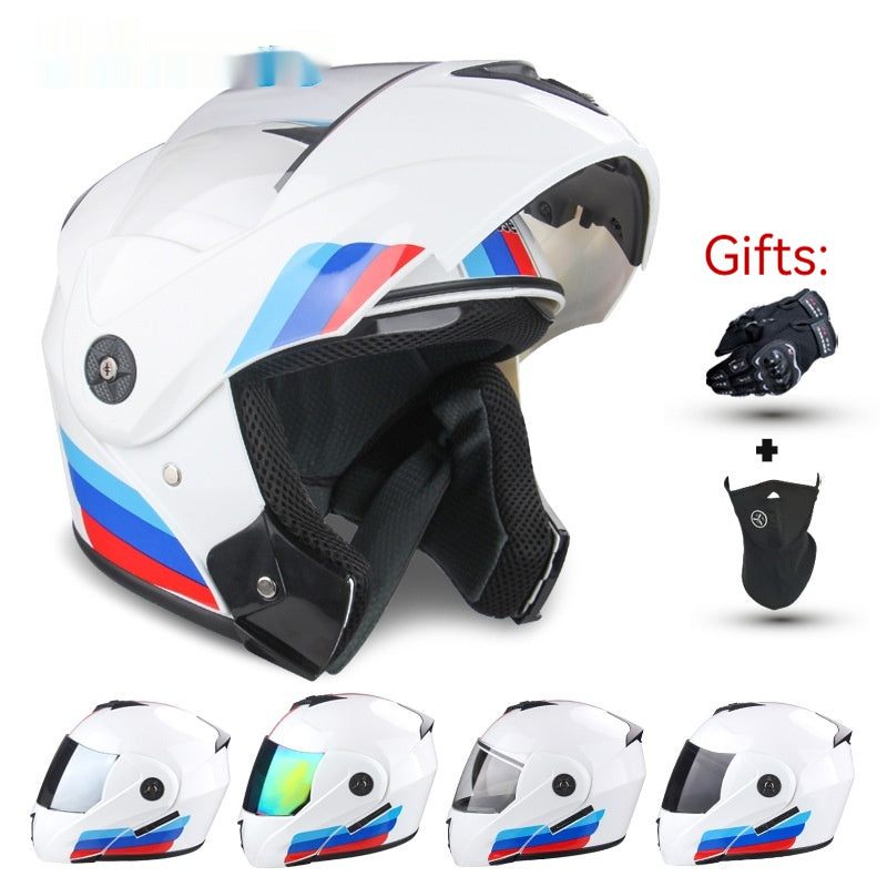 Motorcycle électrique double objectif exposé hommes et femmes casque de moto