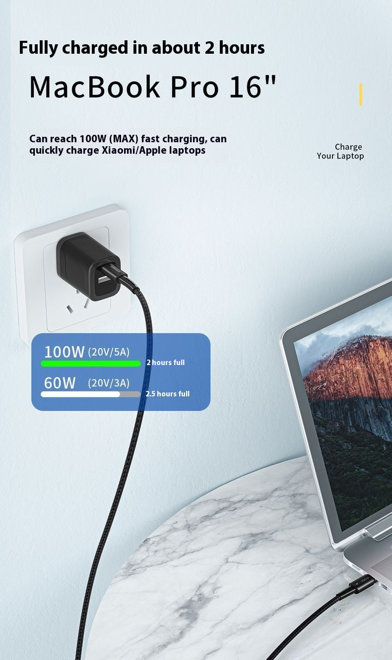 Câble de données à charge rapide PD100W pour téléphone portable Typec Chargement rapide