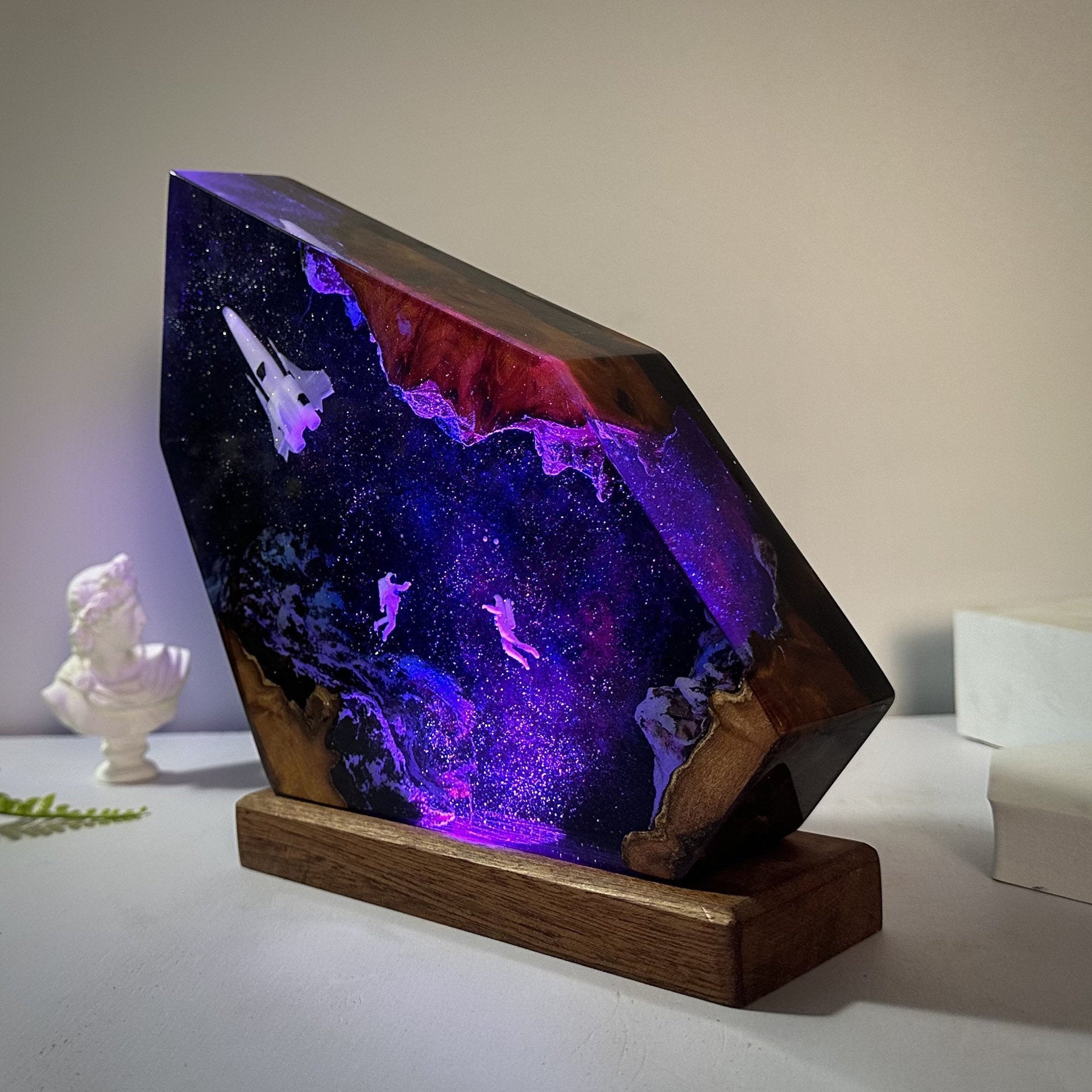 Astronaute Interstellaire Résine Lampe Universe Galaxy