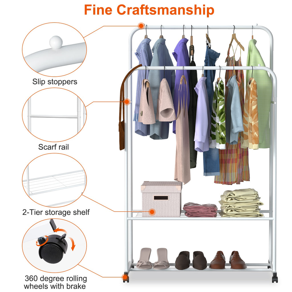 1Pc Vêtements pendaison Rack Vêtements pendaison Rail Oreiller Chaussures Affichage Organisateur Stand Rolling