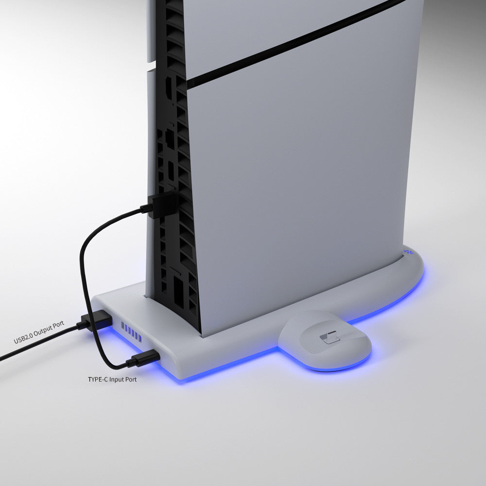 Host Multi-fonction Cooler Pad Fan PS5 Poignée Chargeur fixe Courroie RGB Colorful Amb