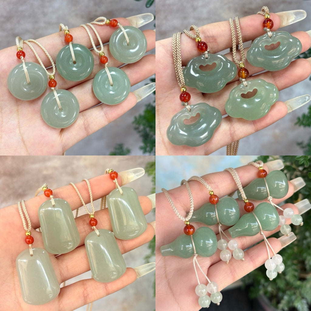 Pendentif naturel Aventurine Peace Lock pour hommes et femmes