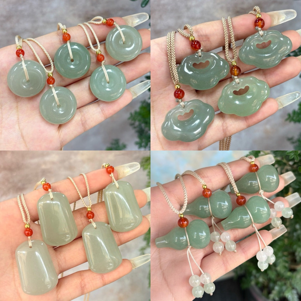 Pendentif naturel Aventurine Peace Lock pour hommes et femmes