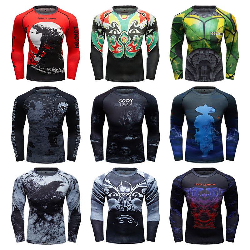 Costume de fitness de course élastique respirant pour hommes